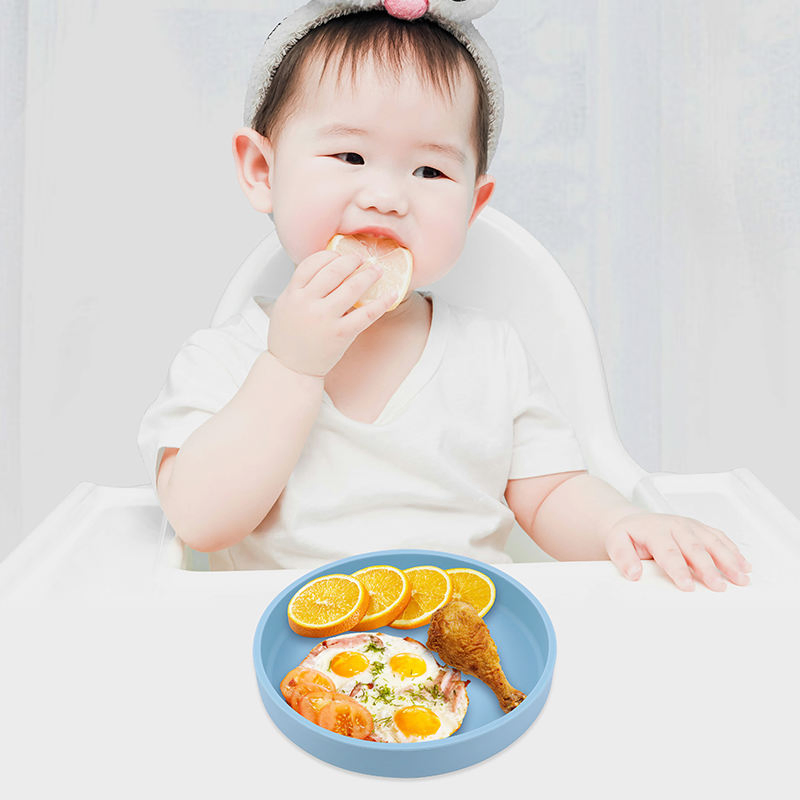 Multi-Colors Colorful 3PCS Food Grade Custom Silicone Baby Dinner Plate Food Dishes for Kids