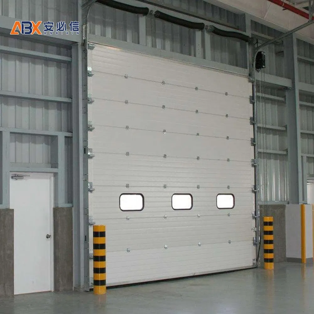 China Manufacturing 60db Noise Level Rolling Shutter Industrial Overhead Steel Radar Control Lift Sliding Sectional Door