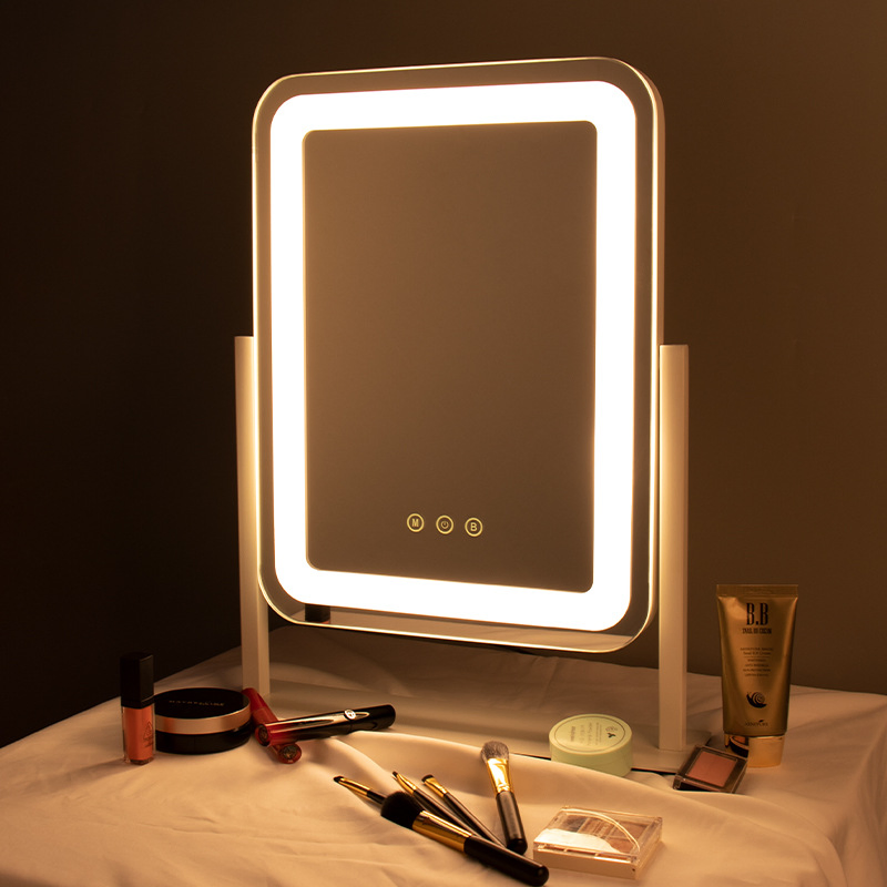 Portable Smart Touch Control 3 Colors LED Light Vanity Makeup Mirror