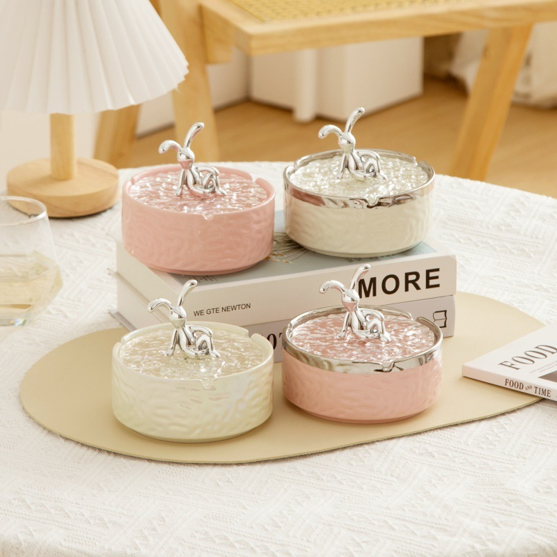 5.5cm*12cm DAB Tool Personalized Gray with Lid Anti-Flying Ashtray Creative Ashtray Home Use Smoking Accessories