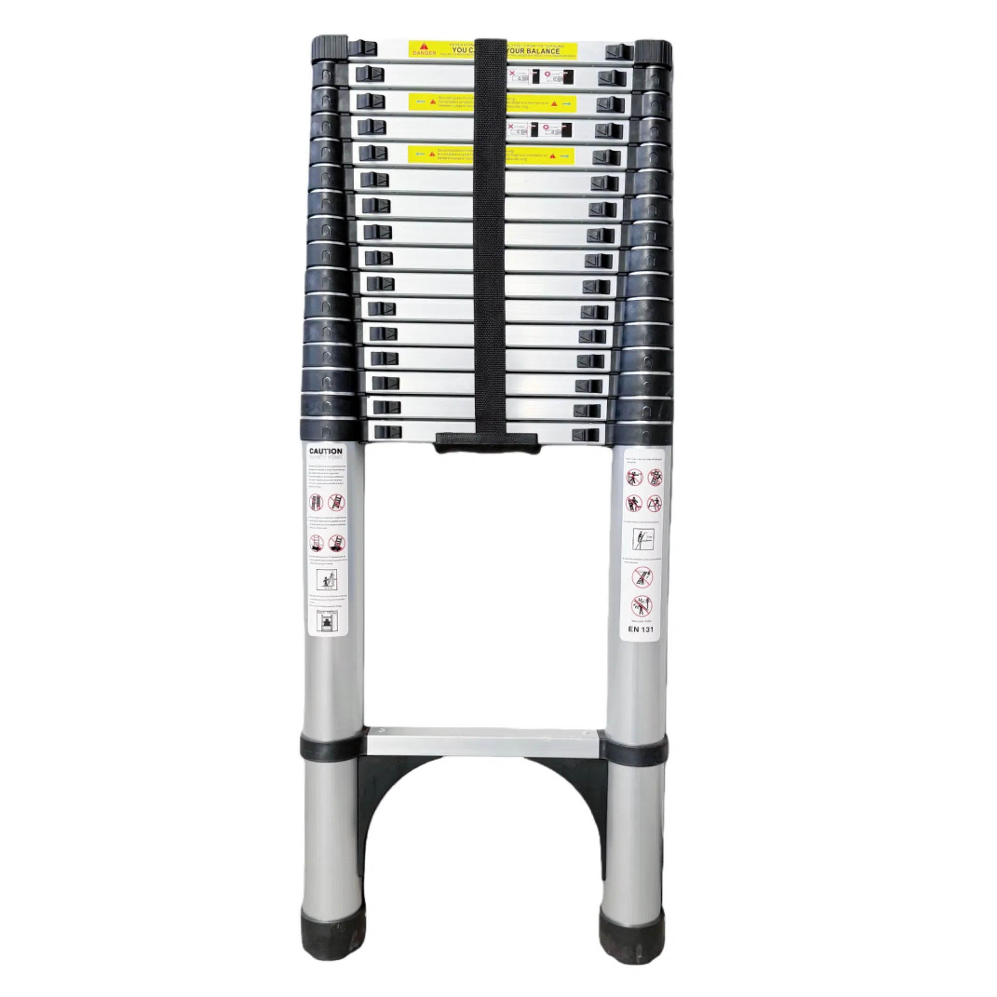 Heavy Duty & Portable Adjustable Aluminum Telescopic Collapsible Ladder with Secure Locking