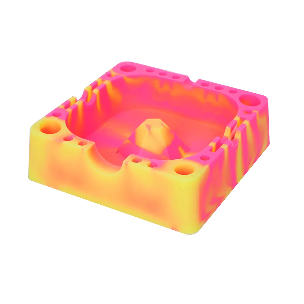 8*2cm Silicone Ashtray Square Design Premium Silicone Rubber High-Temperature Heat Resistant Ashtray