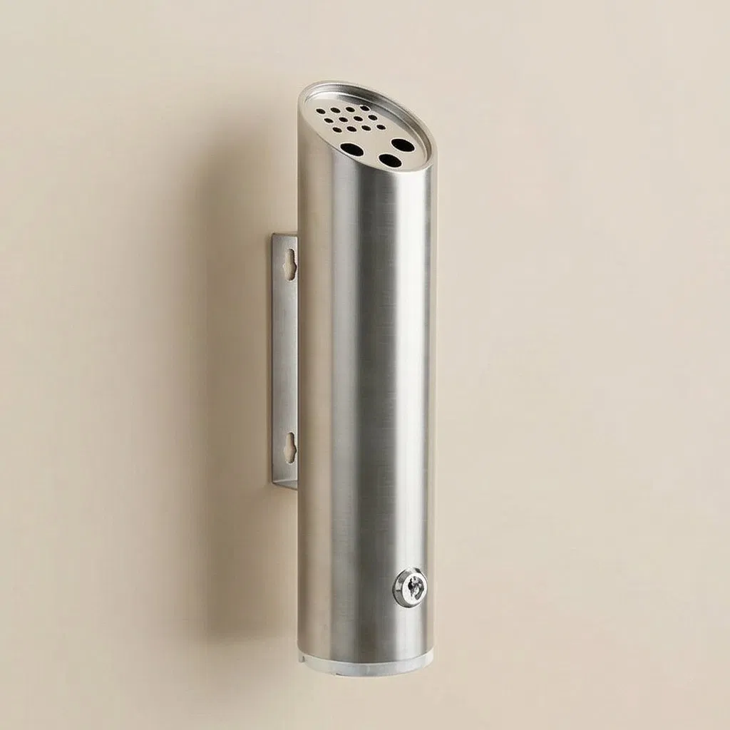 Traust Outdoor Bin Wall Mounted Trash Can Cigarette Ash Can Ashtray Receptacle