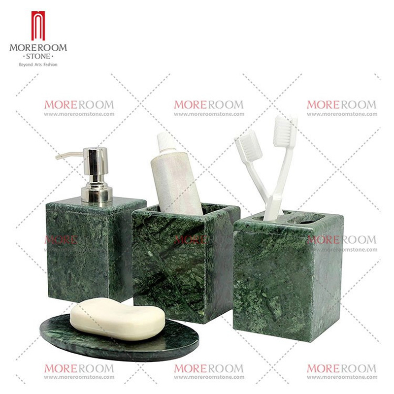 White Gemstone Gold Foil Bathroom Sets