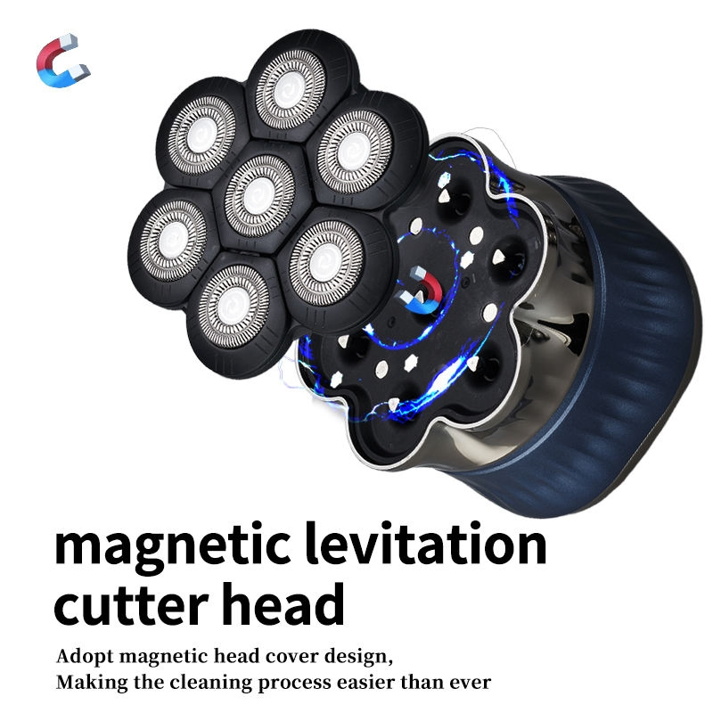 Professional Men's 7-Head Shaver-Electric Waterproof Beard & Body Hair Remover