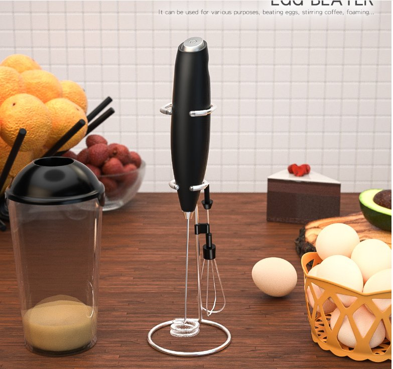 Handheld Electric Milk Frother Waterproof Detachable Stainless Steel Whisk