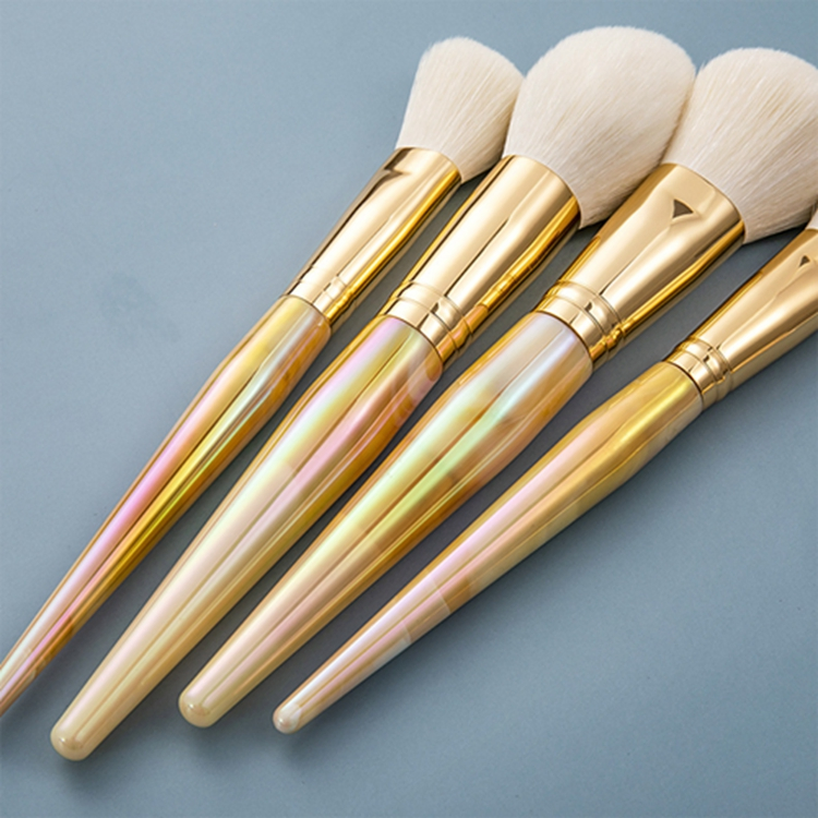 New Arrival Marble Handle Rose Gold 10PCS Natural Hair Professional Makeup Brushes Set Cosmetic Tool