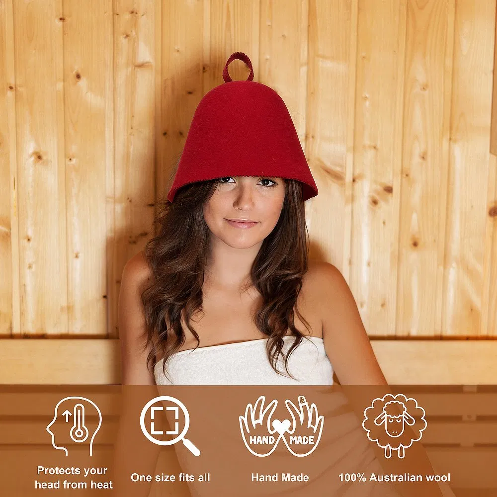 Custom Color Russian Popular Wool Felt Sauna Hat for Men and Women