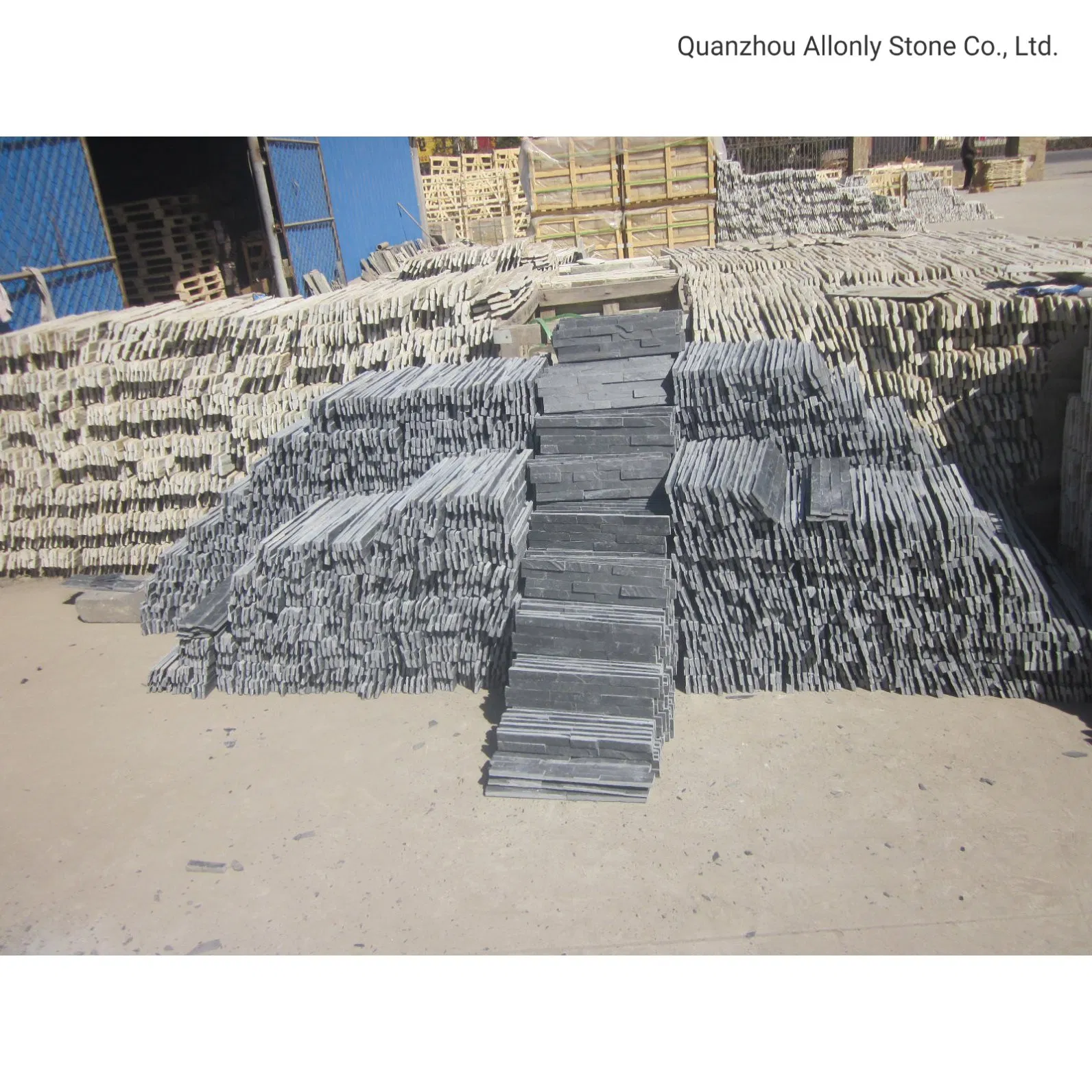 China Cheap Black Slate Culture Stone Tile for Decorative Exterior Wall Cladding Panels