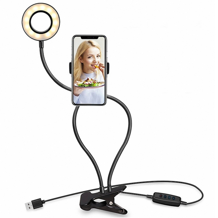 Best Selling Selfie Light Ring for Live Broadcast /Flexible Selfie Stand LED Ring Light with Clip Cell Phone Holder