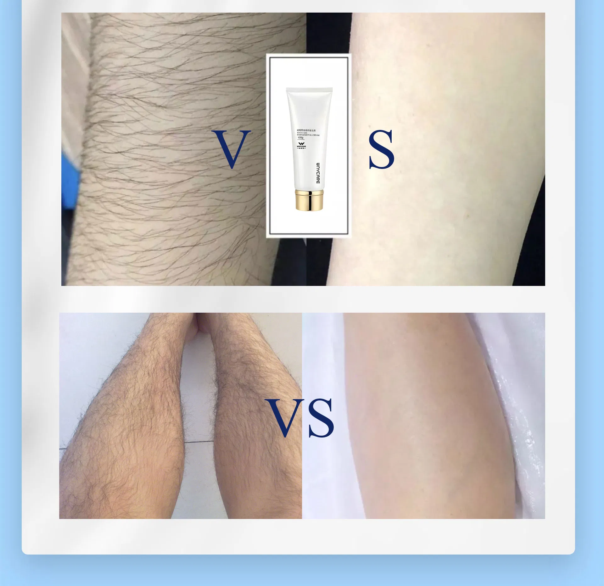 Professional 2 Minute Cream for All Skin Types with Shea Butter Full Bikini & Pubic Hair Removal Dermatologically Tested