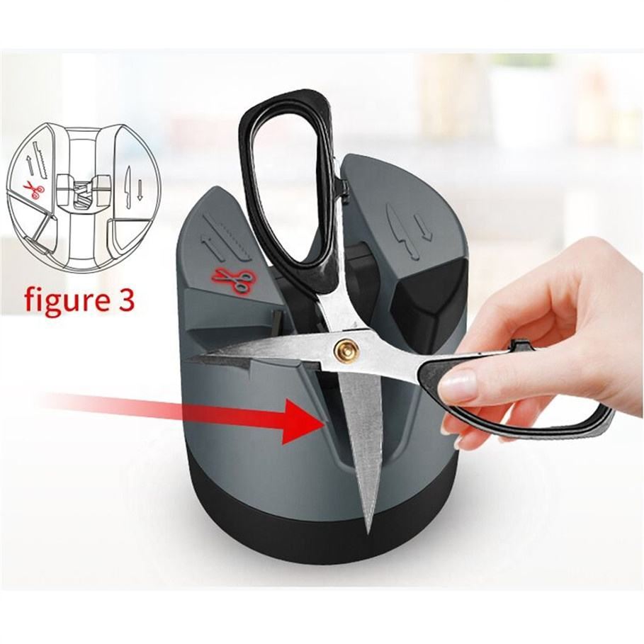 Safe V-Groove Knife Sharpener with Nano Adhesive Base for Home Cooks Beginners Elderly Users Compact Knife Grinder with Nano Sticker Base