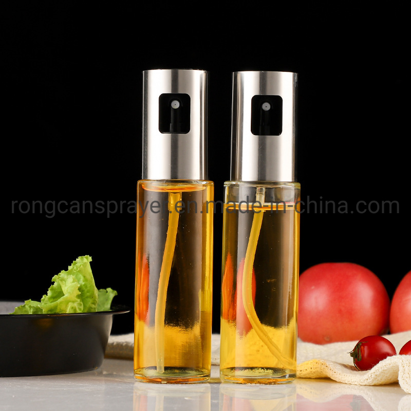 Kitchen Pump Glass Vinegar ABS Glass Bottle Oil Dispenser Olive Jar Oil Sprayer Bottle