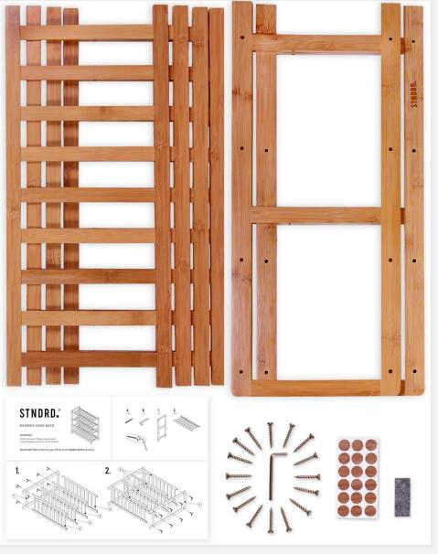 Bamboo Household Living Room Entrance Door, 4th Floor Shoe Rack