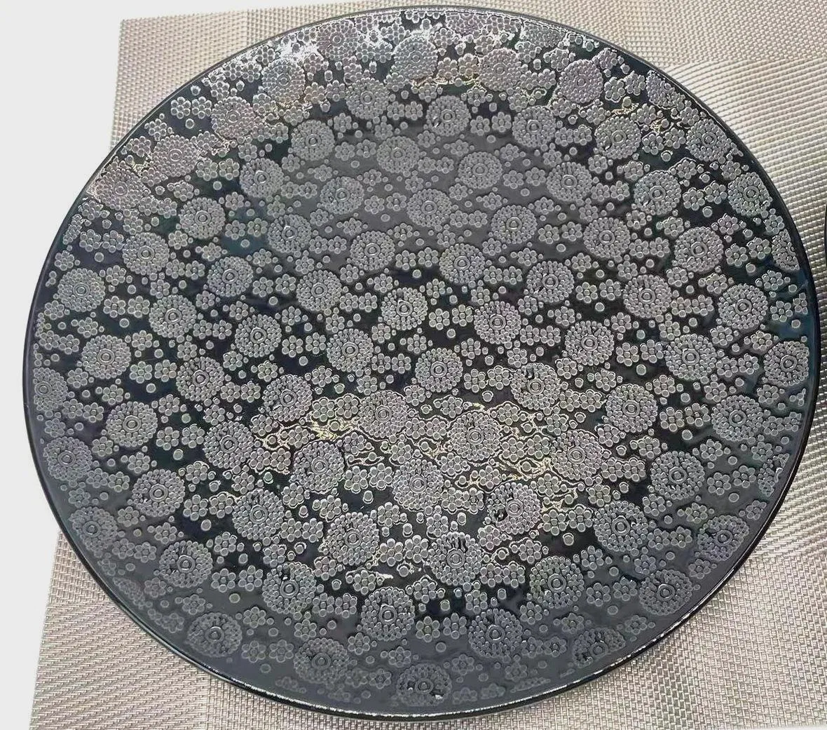 Stylish Black Printed Color Glaze Dinnerware Set Ceramic Tableware for Restaurant Table Service