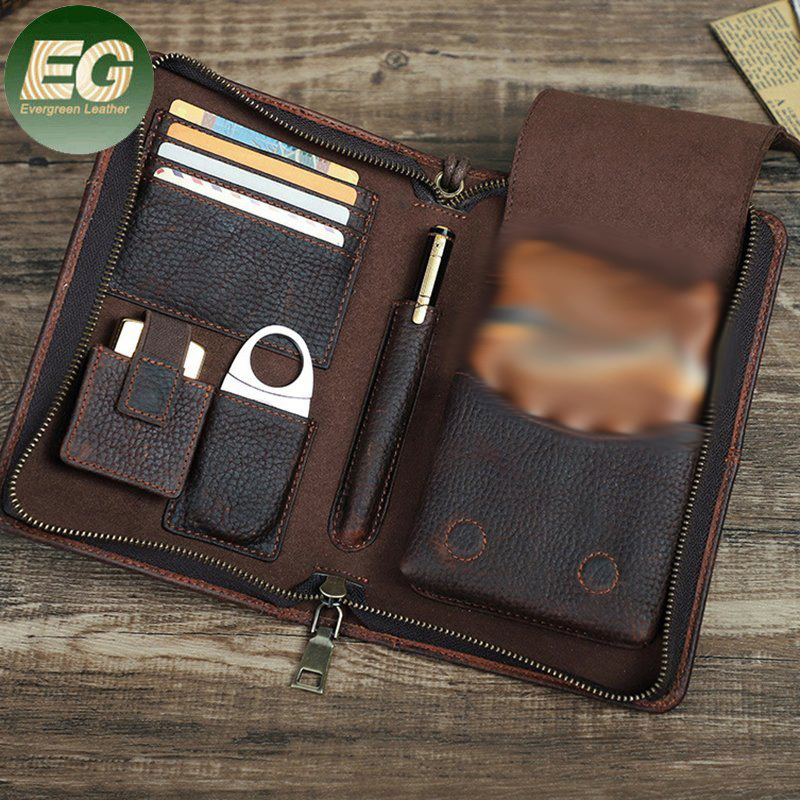 Ea337 Humidor Cedar Portable Custom Credit Card Holder Cutter Cases Leather Luxury Carrying Box for Cigar Travel Case