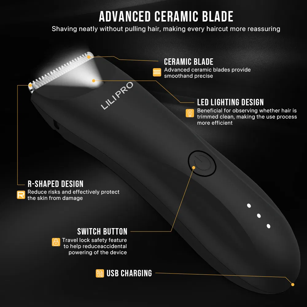 Lilipro B9 Pubic Hair Trimmer Pubic Shaver Hypoallergenic Ceramic Blade Electric Ball Trimmer
