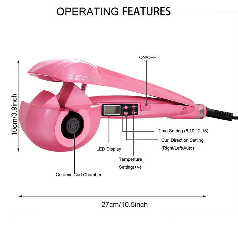 Use Easy Curling Hair LCD Display Professional Automatic Hair Curler Irons