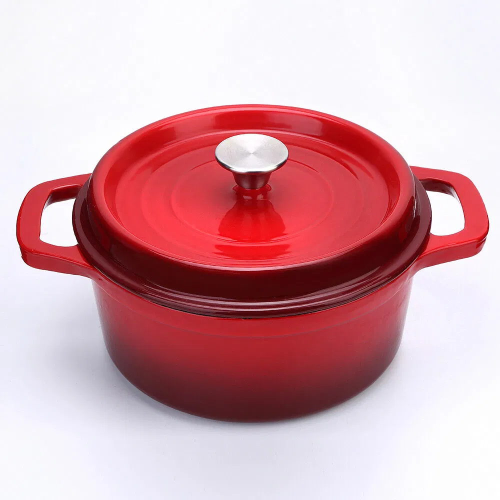 Hot Sales Red Enamel Coating Non Stick Enameled Pot Casserole with Lid