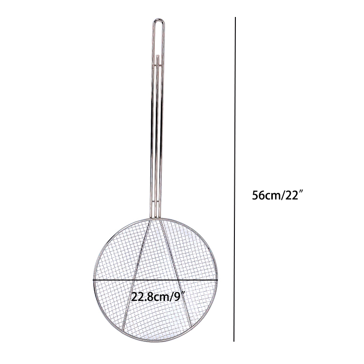 9" Restaurant Kitchen Cooking Utensil Food Ladle French Fries Strainer Frying Skimmer