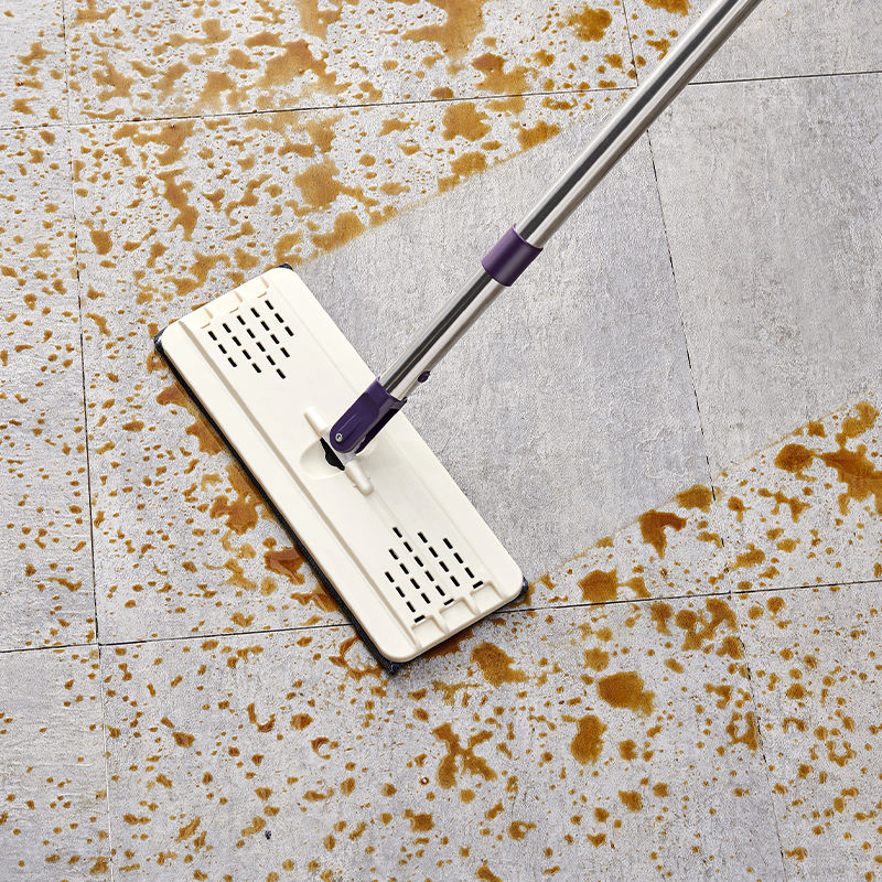 Microfiber Flat Floor Cleaning Tool Kit Wet/Dry Spin Quick Cleaner Mop Lazy Person's Magic Rectangle Cotton Mop with Steel Pole