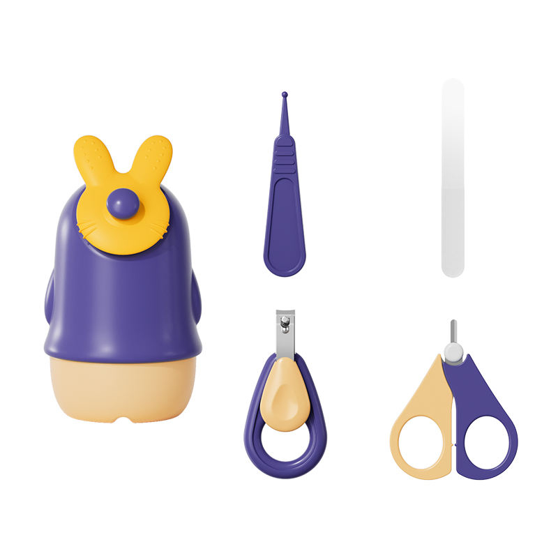 Wholesale Custom Newborn Baby Manicure Set Non-Slip Scissors Professionalnail Grooming Kit with Cute Case Gift