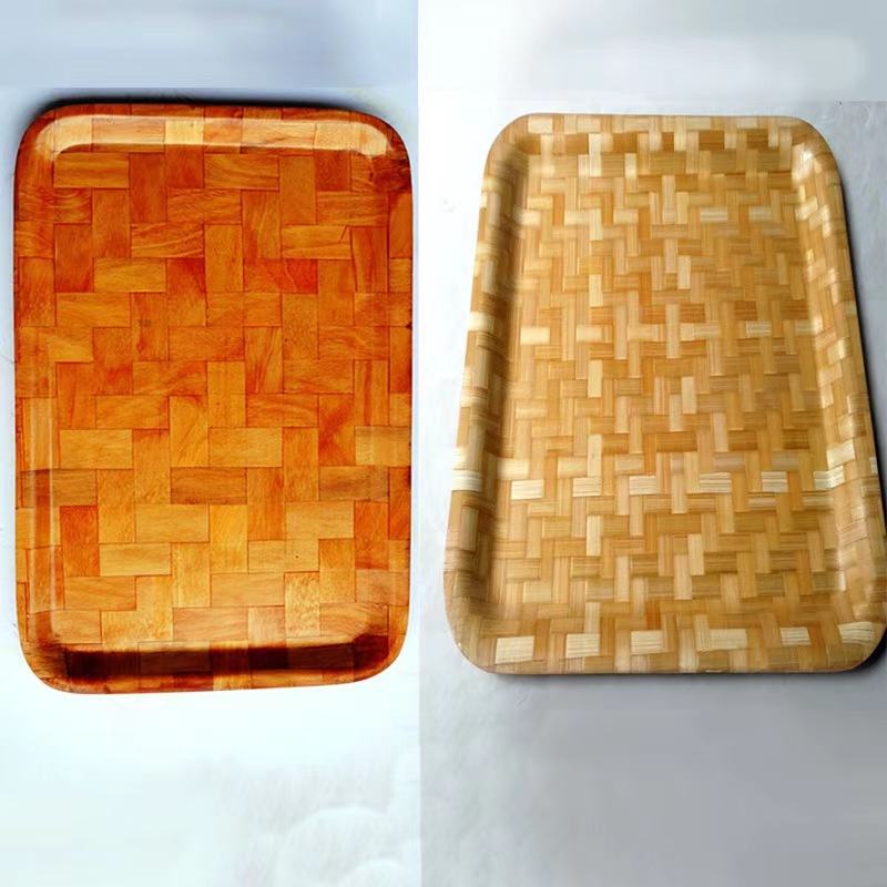 Eco- Friendly Bamboo Weaving Tray for Dried Fruit Salad Wooden Plate.