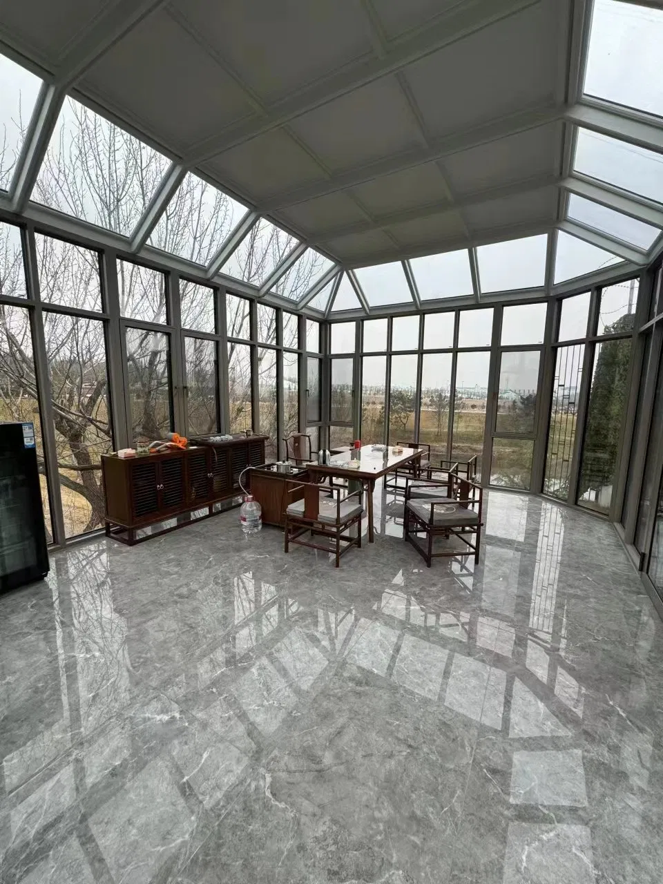 Latest Design Prefab Glass Garden House Sunroom with Aluminum Extrusion Profile Prefab Sunroom