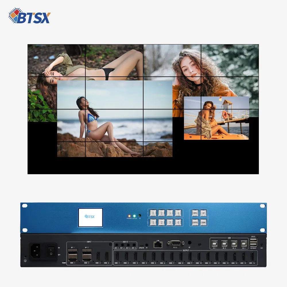 4K60 Video Processor – 4 Inputs, 16 Outputs for Multi-Screen Displayprofessional 4K Video Wall Processor – Seamless Switching & Splicing16-Chann