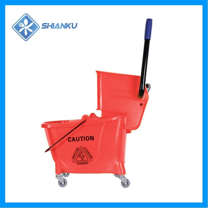 Shianku Squeeze Mop Bucket with Wheels 32L Bucket Truck and Wringer