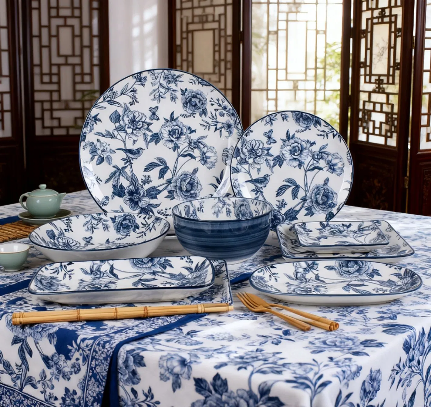 Hot-Selling Eco-Friendly Healthy Elegant Porcelain Dinner Set for Family Gatherings and Special Occasions Ceramic Kitchenware Tableware