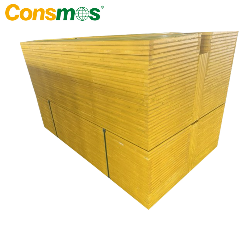 Consmos 27mm Waterproof 3 Ply Yellow Shuttering Panel Formwork Three Layers Thick Board Panels Spruce Core for Construction