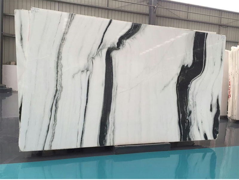 China Natural Polished Panda White Stone Marble for Bathroom/Wall/Flooring/Steps/Tiles