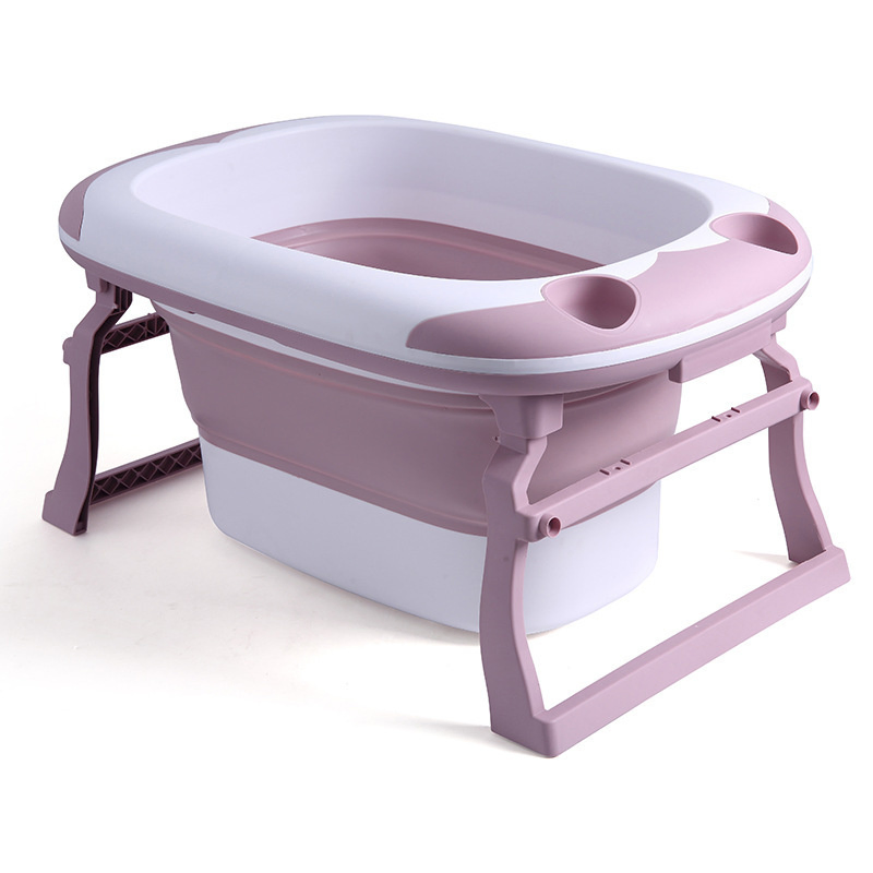 Baby Bath Tub Folding Newborn Home Young Children Kids Child Foldable Plastic Bucket Bathtub