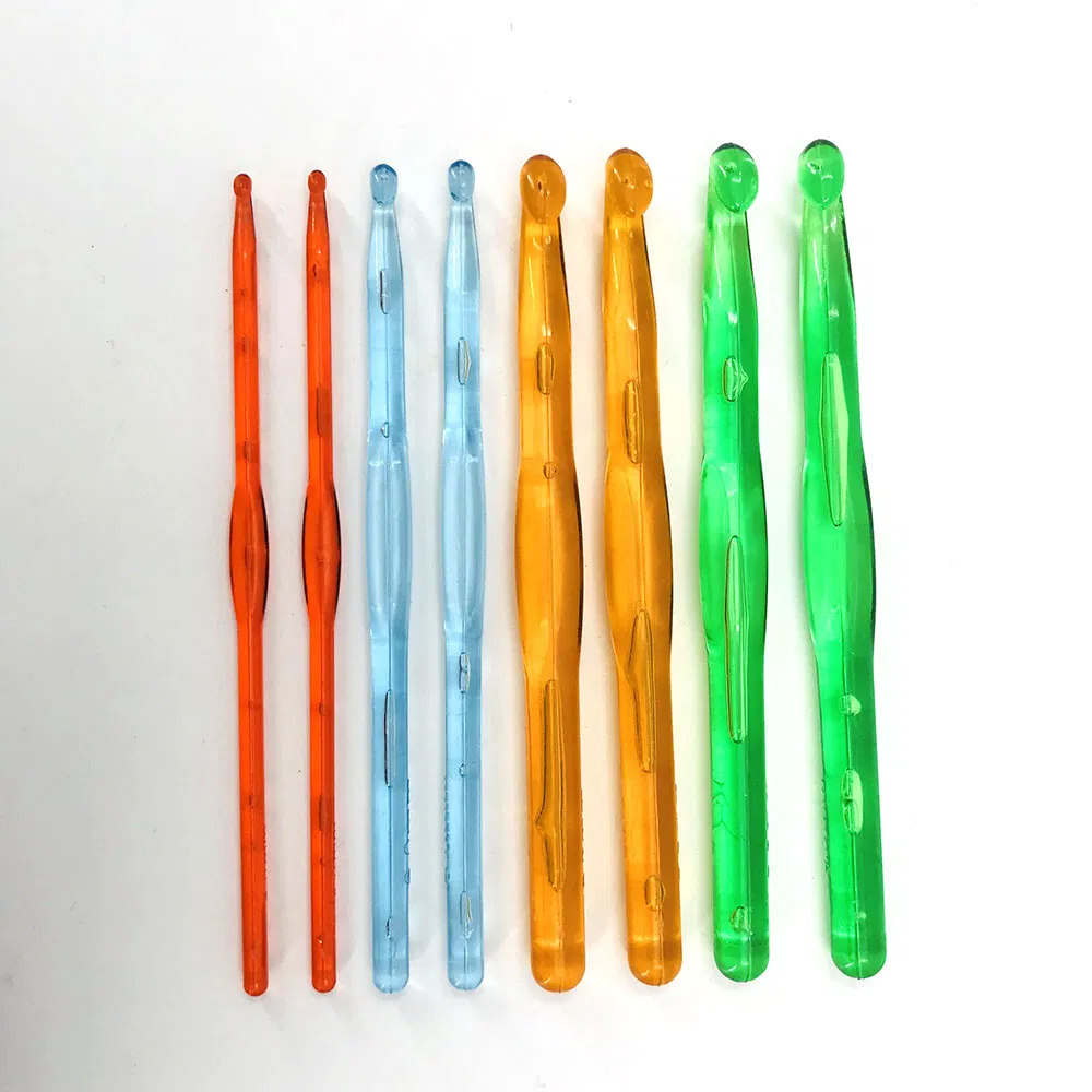 Multicolor Plastic Handle Ergonomic Crochet Hook Set Crochet Yarn Needles High Quality Good Use Knitting Needle