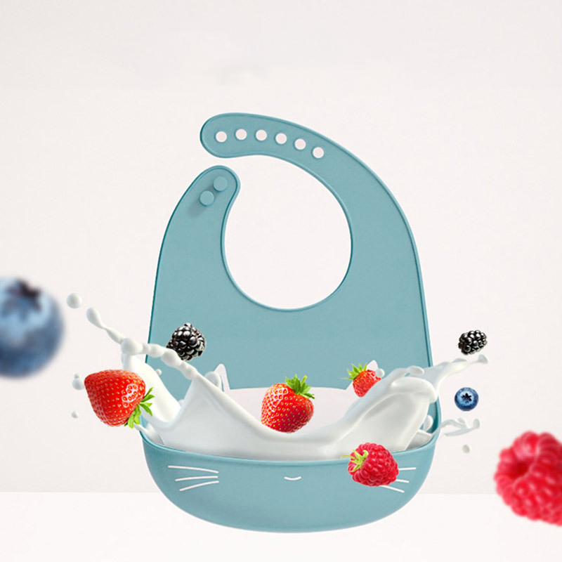 Baby Food Three-Dimensional Waterproof Children's Large Drool Pocket Silicone Bibs