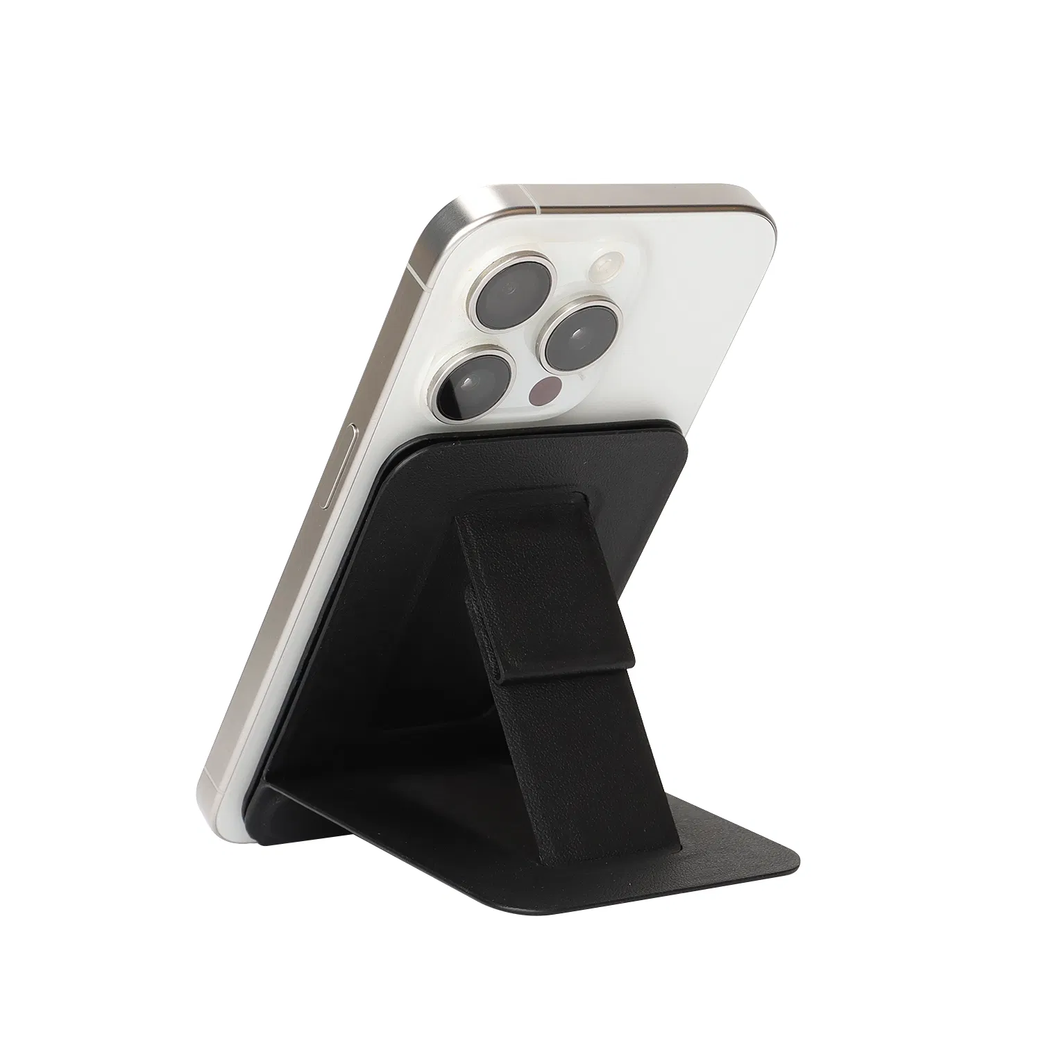Strong Magnetic Leather Bracket Multi-Functional Phone Stand Back Three Fold Tripod Holder for iPhone