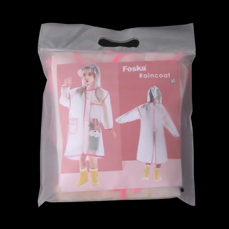 Foska Transparent Kids Cartoon Cute Waterproof EVA Raincoat
