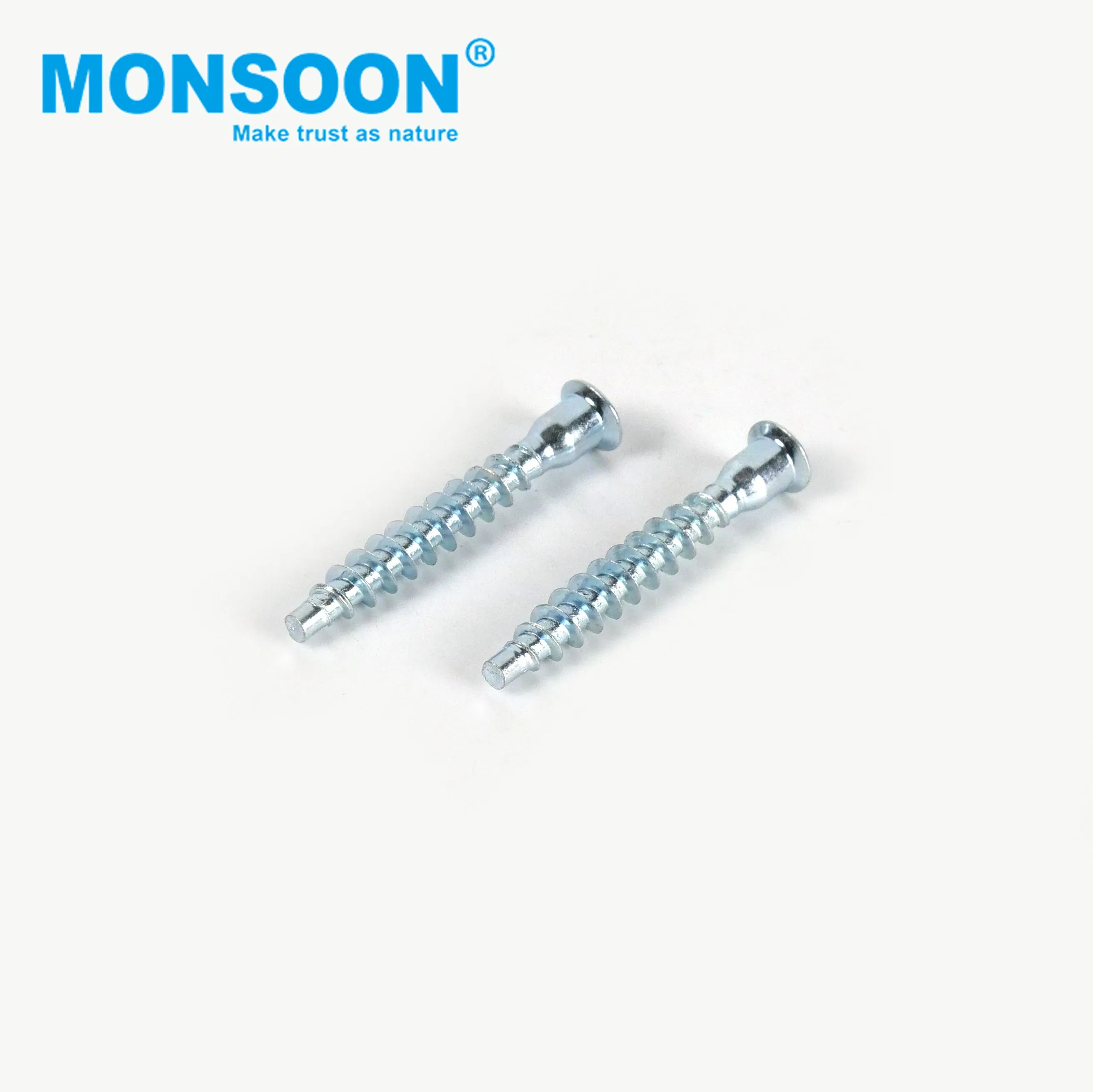 Kitchen Self Drilling/Tapping Countersunk Head Hex Socket Zinc Plated Fastener Carbon Steel Wood Furniture Confirmat Screw