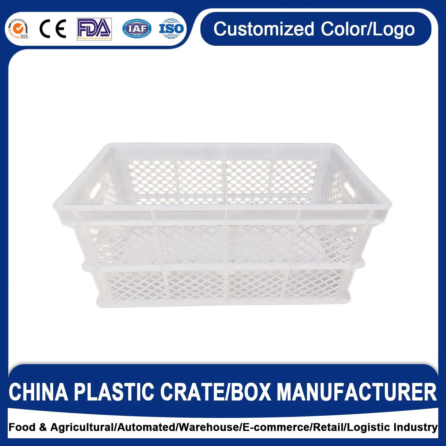 680*370*360mm 30 Dozen Plastic Foldable Crates Easily Cleaned Plastic Egg Boxes for Supermarket