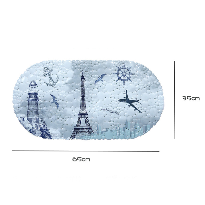 Eiffel Tower Anti-Slip Suction Bathroom Mat Customized Pattern Waterproof Bath Mat