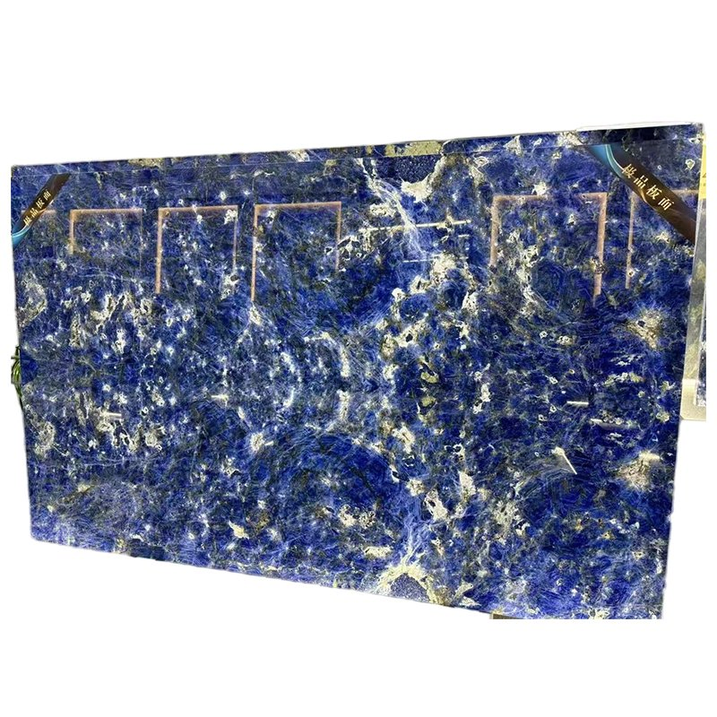 Polished Blue Sodalite Marble Slabs - Premium Blue Stone for Countertops & Wall Cladding