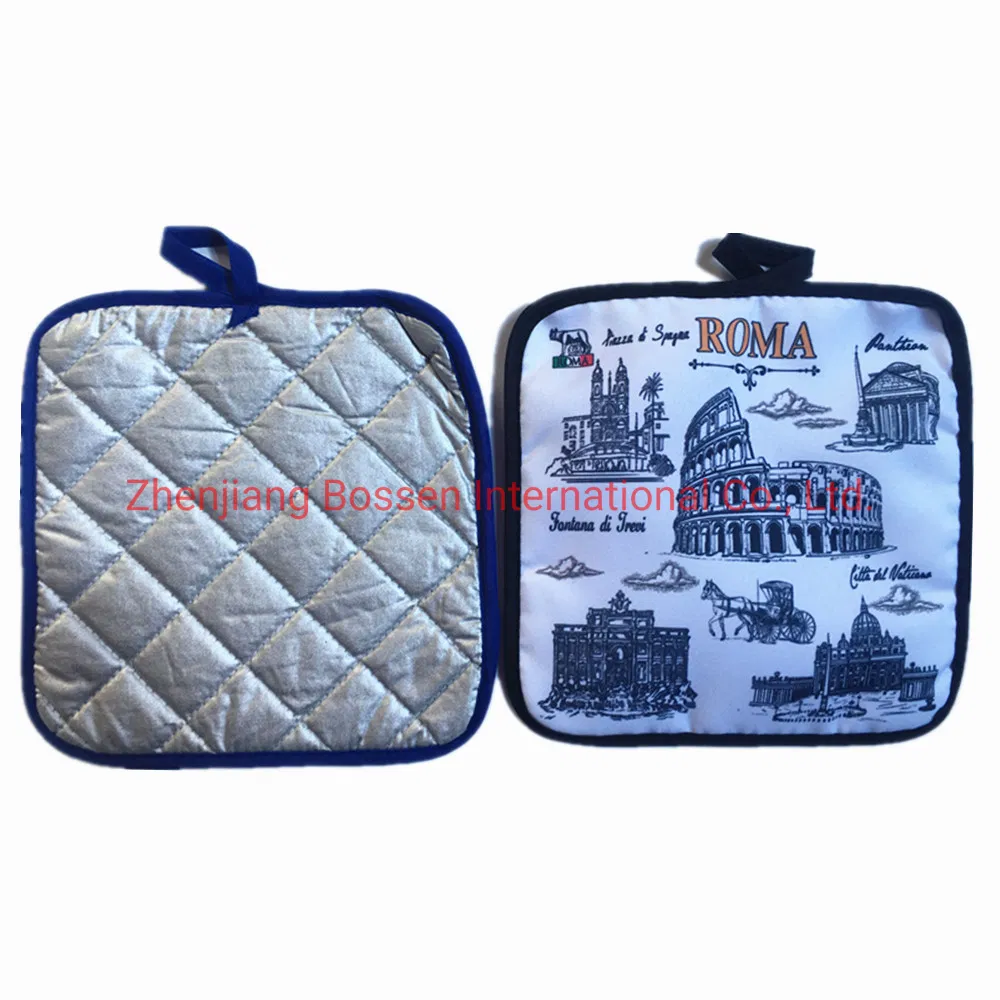 Custom Print Polyester Cotton Pot Holder Mat