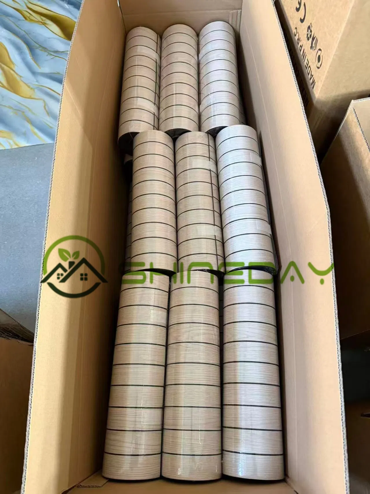 Promotion Pre Glued Fabric Acoustic Tiles Alternative Plastic Panel 2mm Self Adhesive Matte Wall Stickers for Grand Staircase