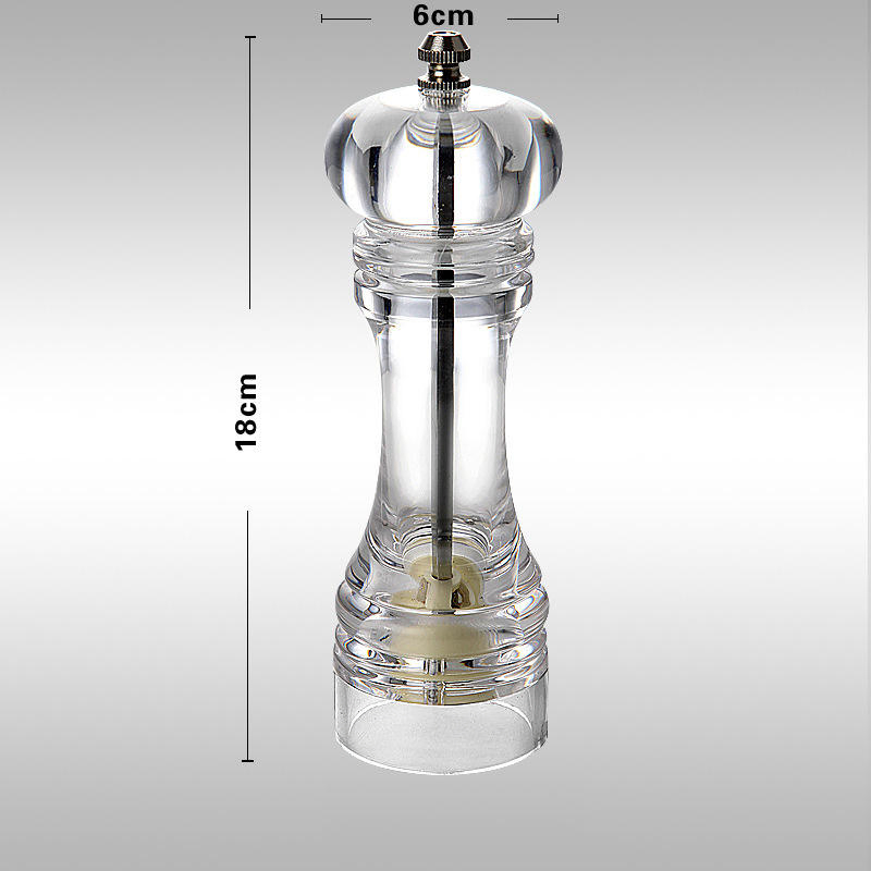 Manual Plastic Acrylic Black Pepper Grinder Restaurant Barbecue Kitchen Supplies Pepper Mill