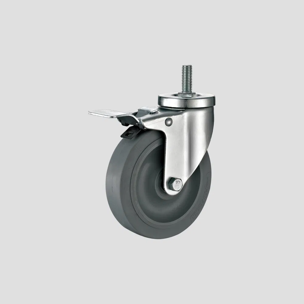 3" American Medium Duty Top Plate Side Brake Swivel TPR Trolley Equipment Tool Cabinet Wheels Cart Castor