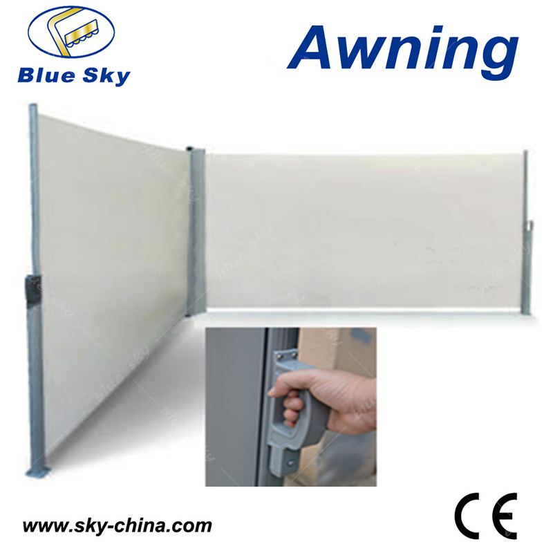 Popular Windshield Aluminum Double Screen Awning Retractable Side Awning Outdoor Folding Blinds (B700-2)