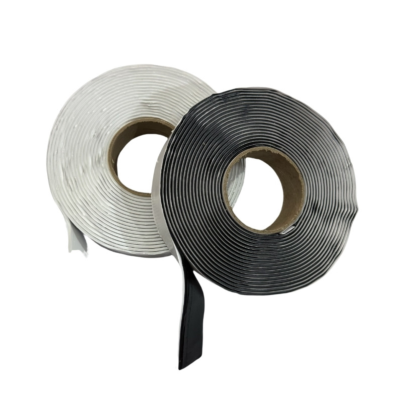 White Black Foam Core Butyl Tape 8mm High Power Butyl Waterproof Tape Super Strong Putty Tape for RV Windows, Metal Roofing