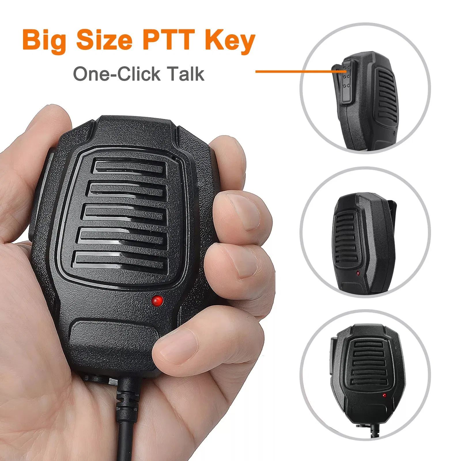 Industrial Grade Ptt Handheld Mic-Anti-Tangle Spring Cable