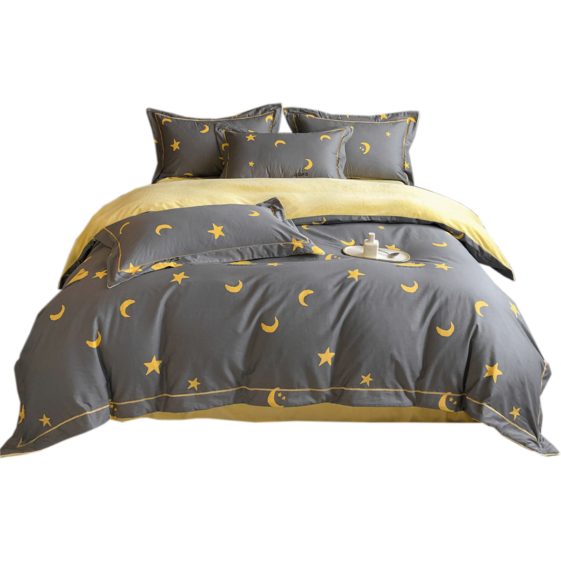 Bedding Milk Fiber Quilt Cover Cotton Bed Linen Sheet Comforter Set